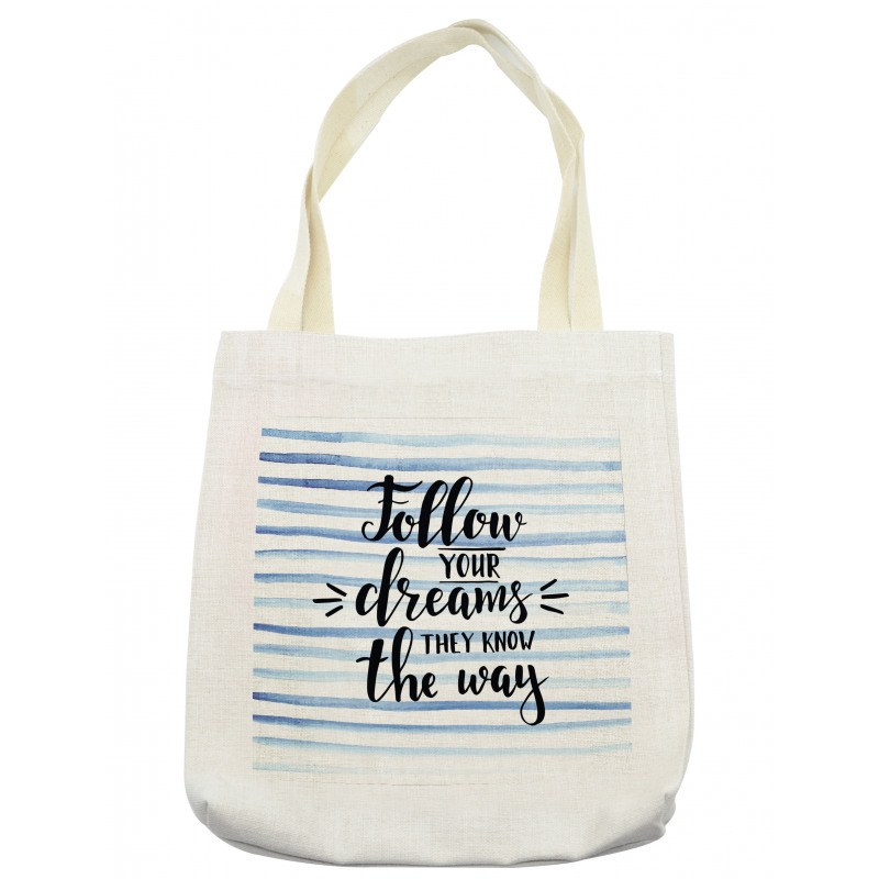 Calligraphy on Stripe Tote Bag