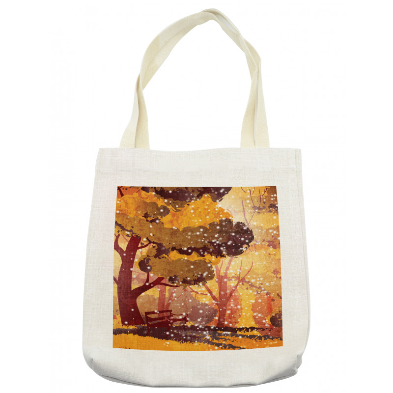 Trees and Bench Snowfall Tote Bag