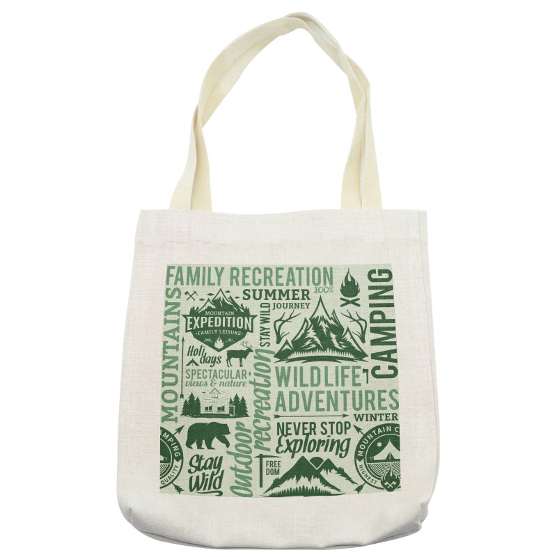 Outdoors Adventure Theme Tote Bag