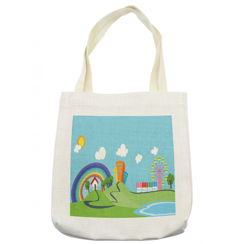 Cartoon Village Tote Bag