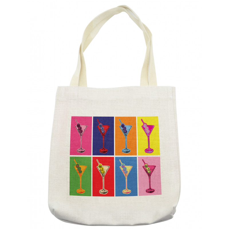 Colorful Martini Glass Tote Bag