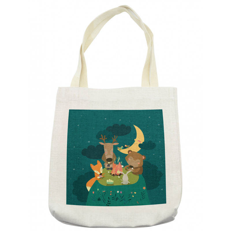 Forest Bonfire at Night Tote Bag