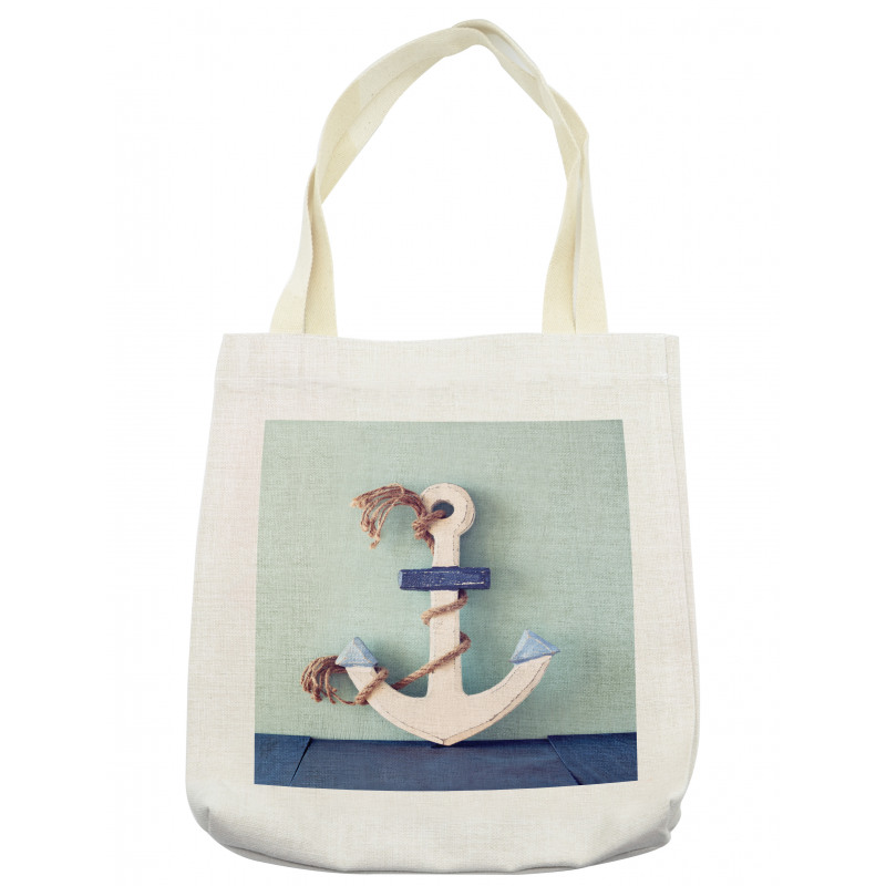 Anchor and Rope Motif Tote Bag