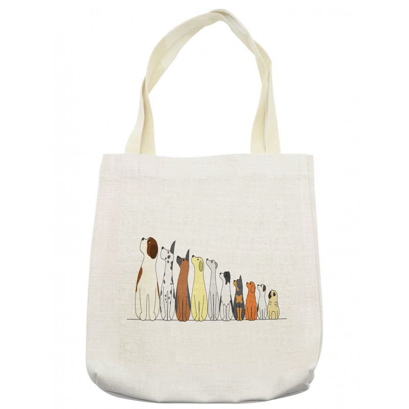 Dogs in a Row Looking Away Tote Bag