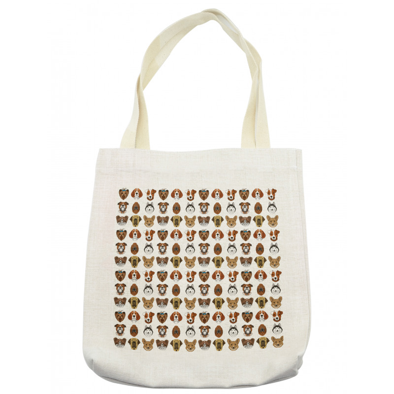 Comical Dog Caricature Design Tote Bag