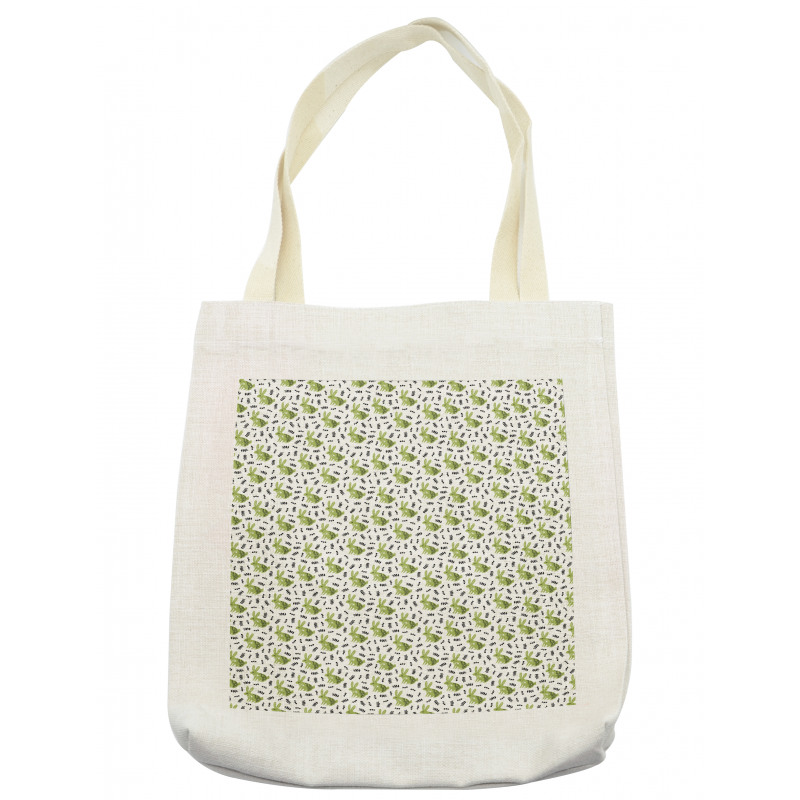 Bunnies with Floral Motifs Tote Bag