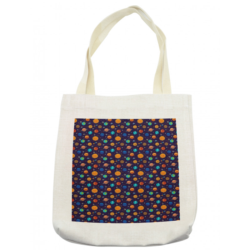 Cheerful Planets and Rockets Tote Bag