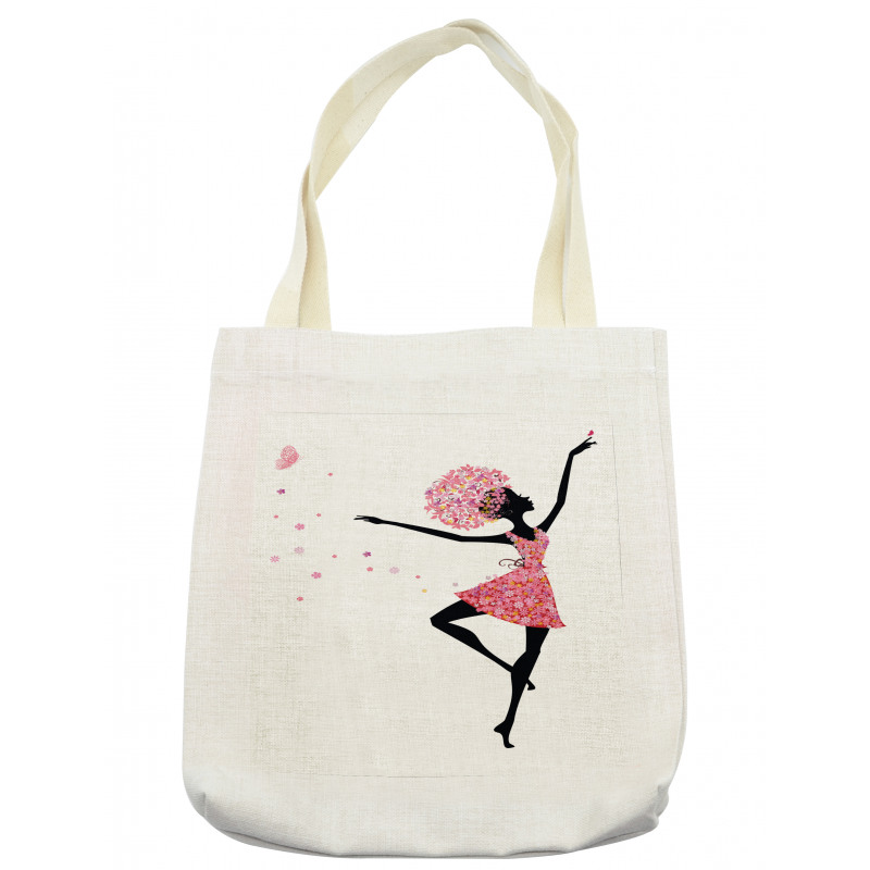 Floral Woman Dancing Tote Bag