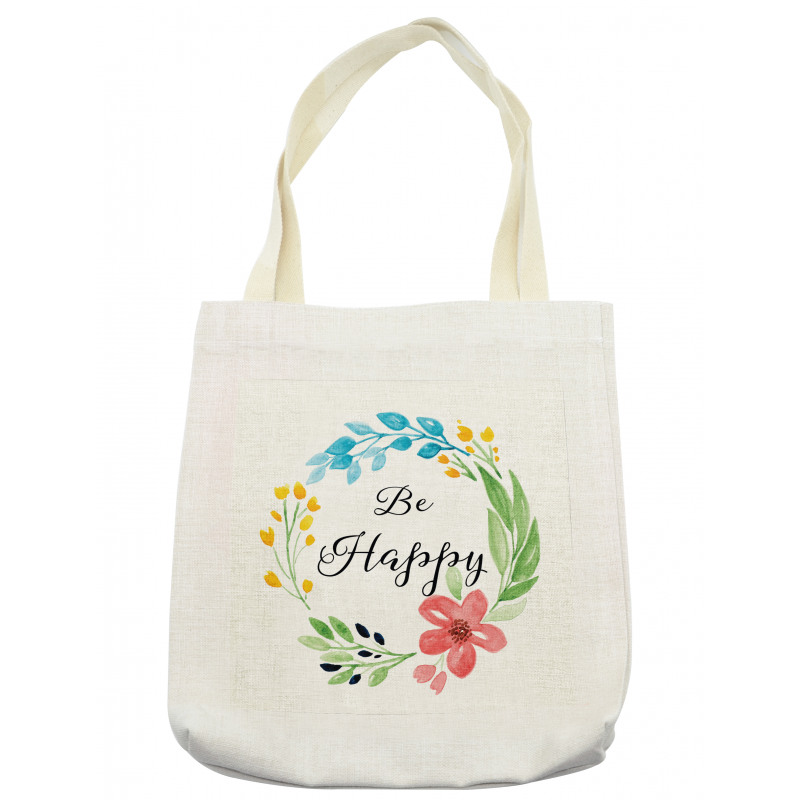 Watercolor Floral Wreath Tote Bag