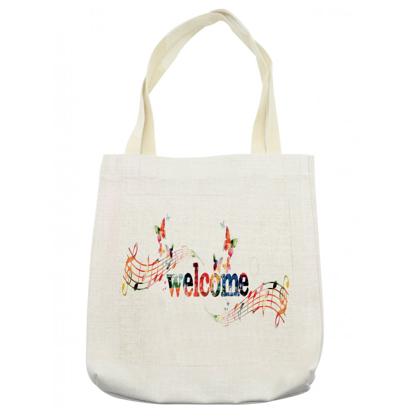 Music Notes and Butterflies Tote Bag