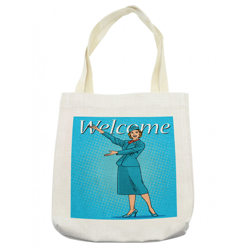 Pop Art Retro Stewardess Tote Bag