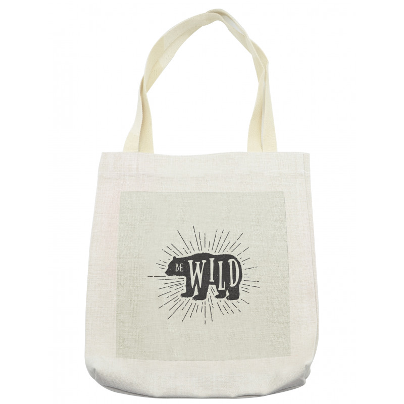 Woodland Bear Be Wild Phrase Tote Bag