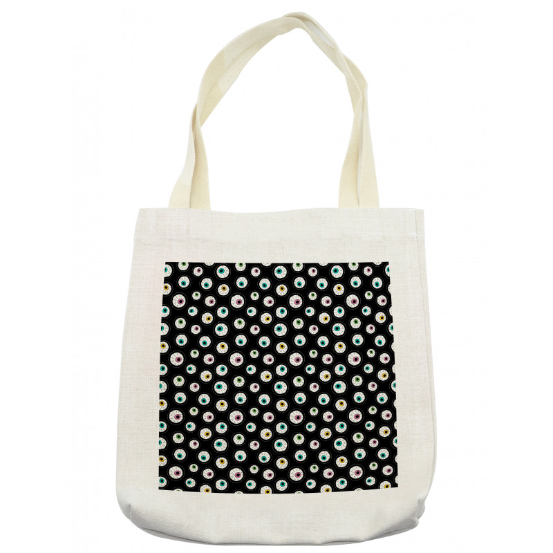 Dashed Circles Cartoon Eyes Tote Bag