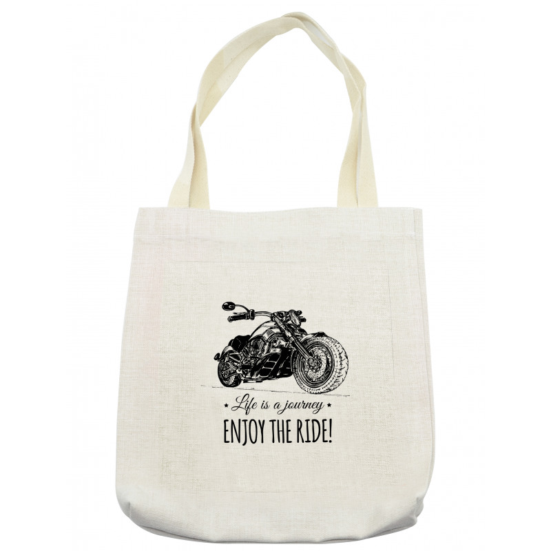 Hand-drawn Motorbike Tote Bag