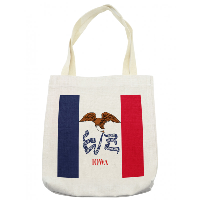 Flag Eagle and Words Tote Bag