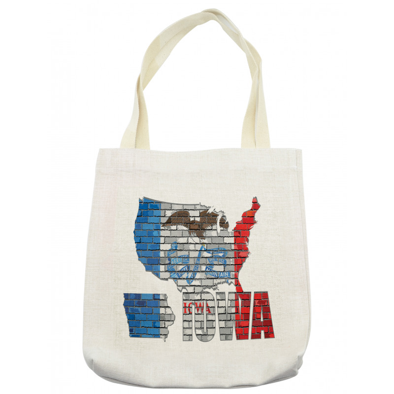 Iowa Map on a Brick Wall Tote Bag