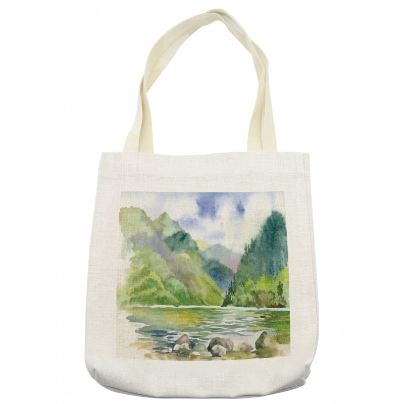 Summer River with Trees Tote Bag