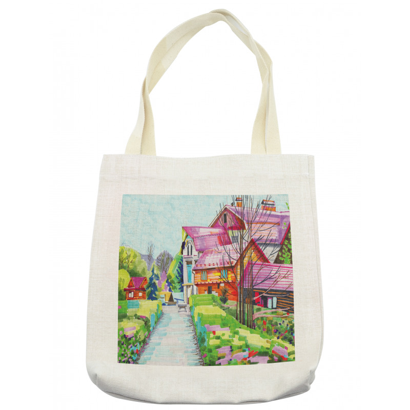 Rural Old Village Houses Tote Bag