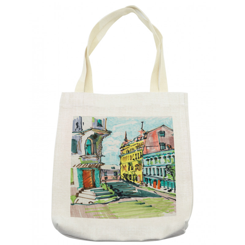 Watercolor Sketch City Tote Bag