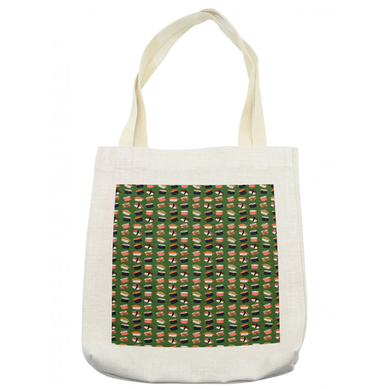 Seafood Rolls on Green Shade Tote Bag