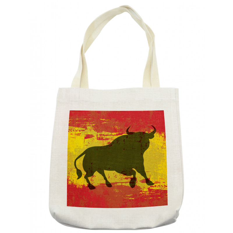 Bull Silhouette on Flag Tote Bag