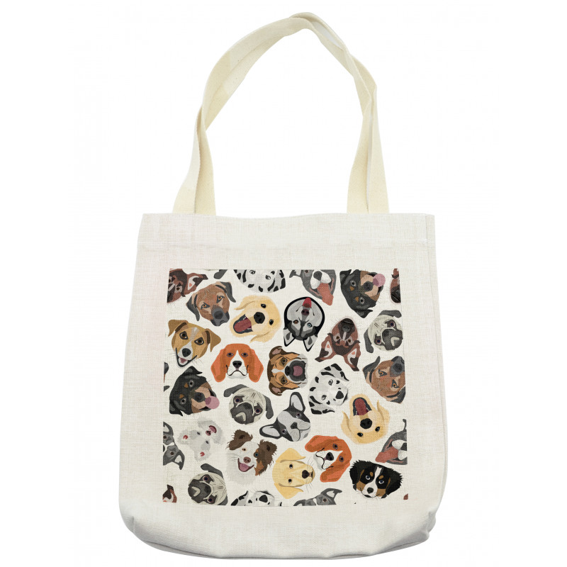 Faces of Various Dog Breeds Tote Bag