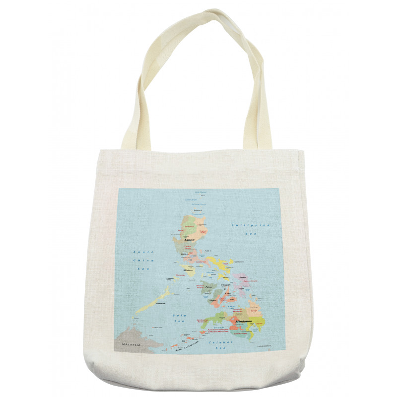 Map Cities with Seas Tote Bag