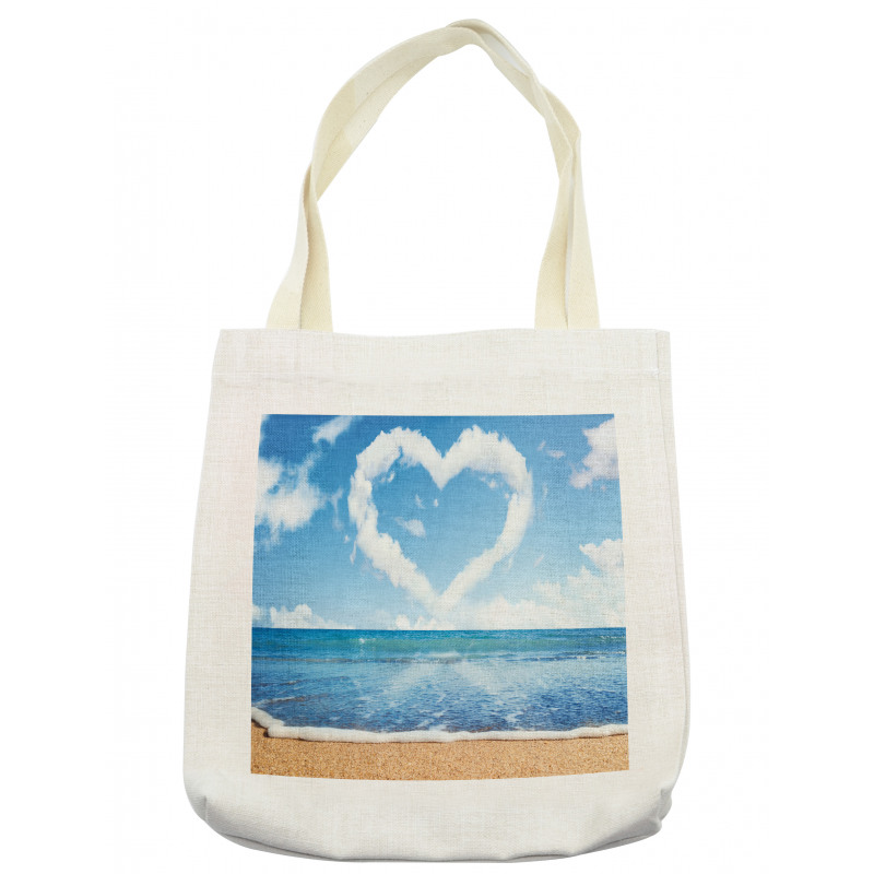 Clouds Heart Shape Tote Bag