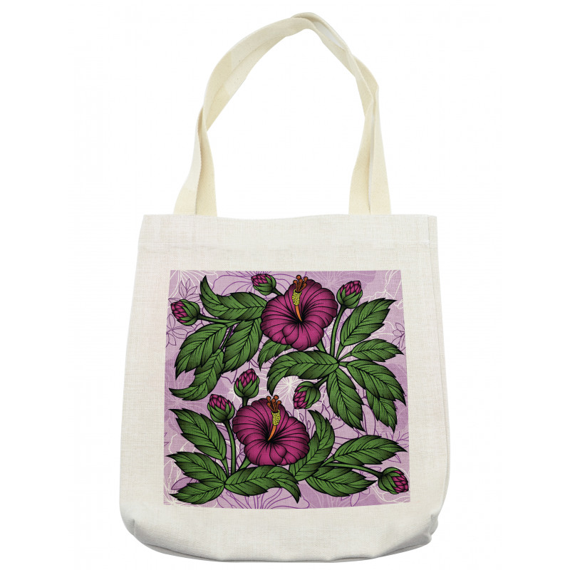 Hibiscus Blossoms Pattern Tote Bag