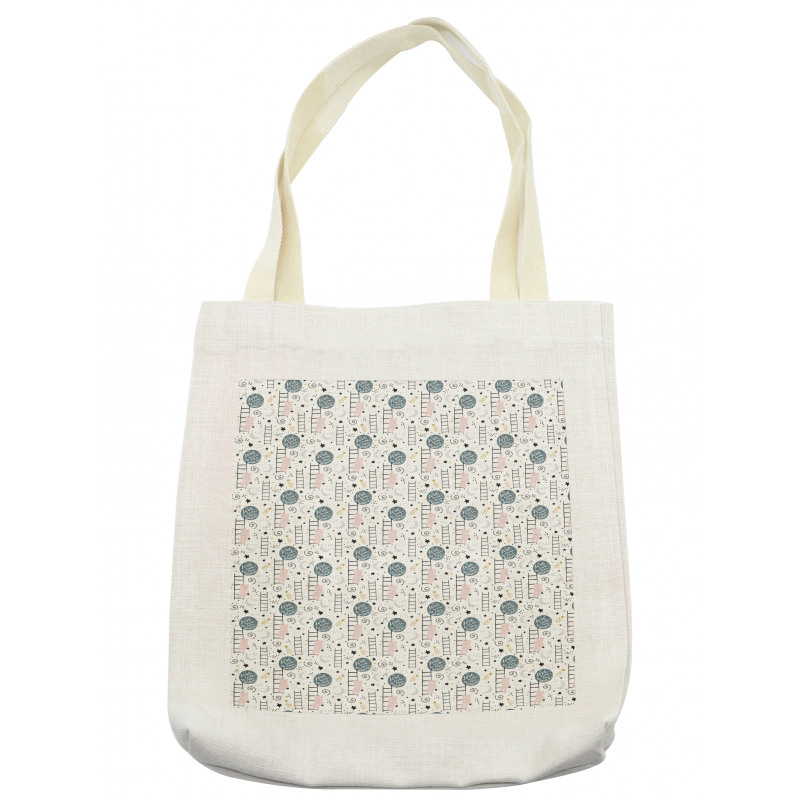 Bear and Stars Cartoon Tote Bag