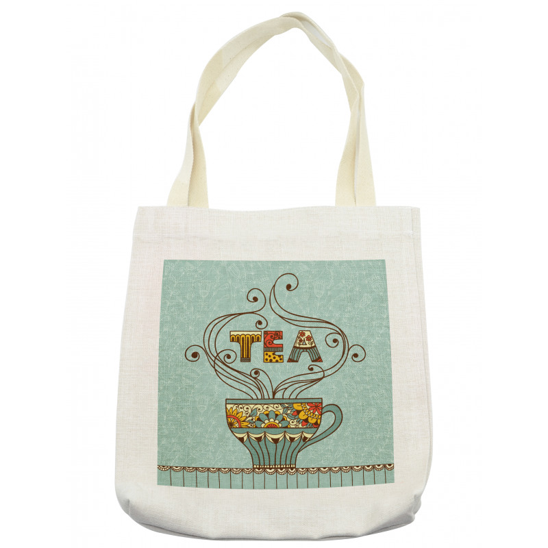 Cup Floral Ornamental Lines Tote Bag