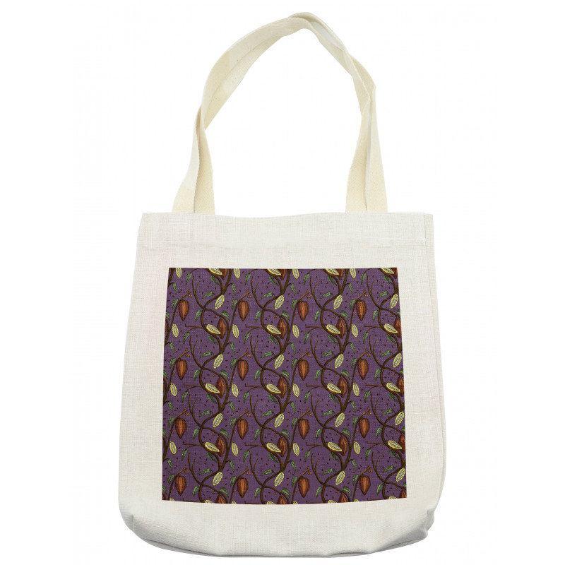 Cocoa Beans on Tree Branches Tote Bag