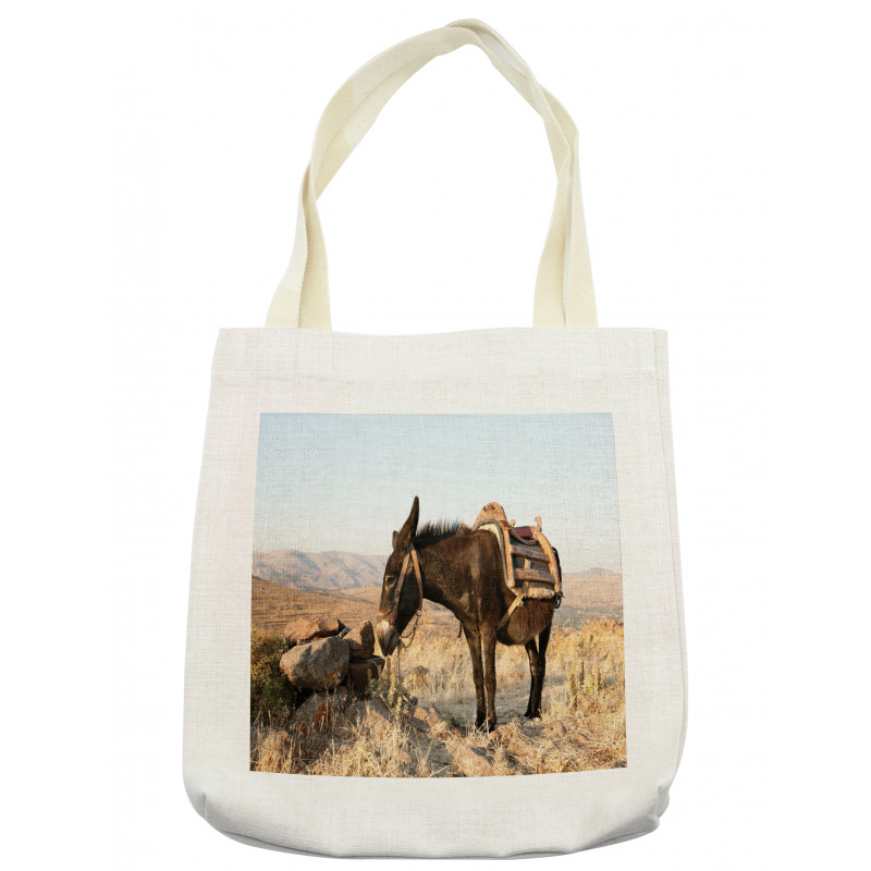 Greek Donkey in Mountains Tote Bag