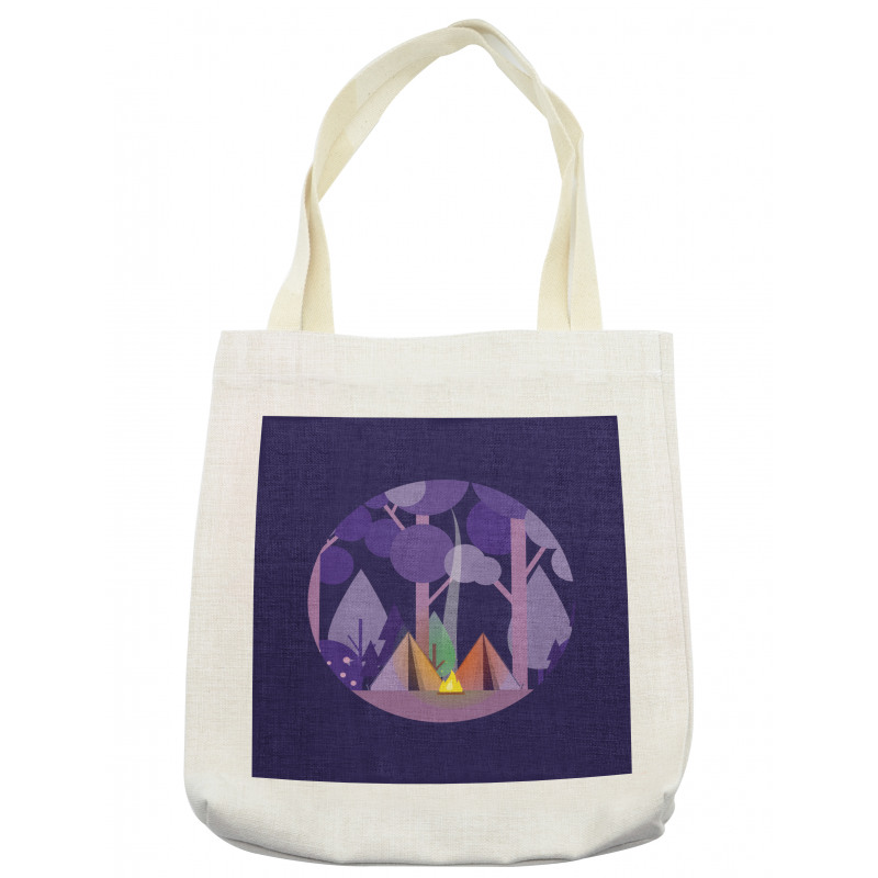 Forest Scenery with Tents Tote Bag