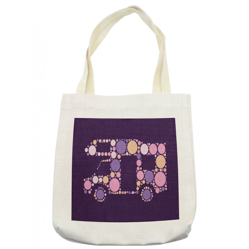 Pointillism Artwork Retro Van Tote Bag