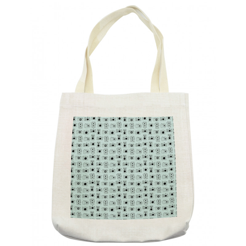 Vintage Style Design on Blue Tote Bag