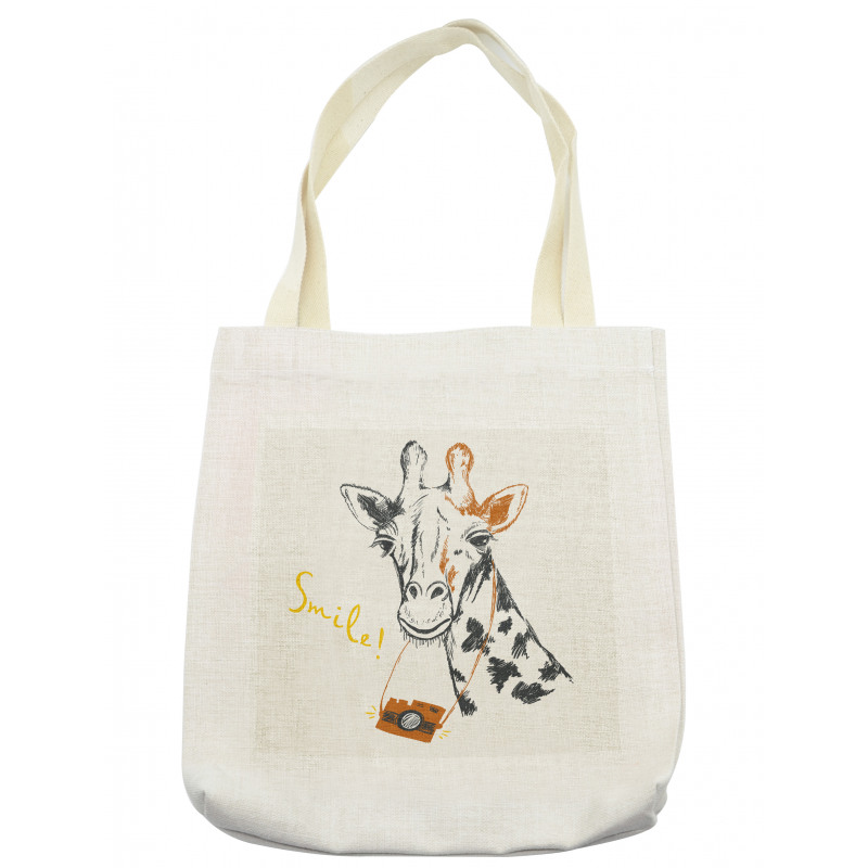 Smile Words with Giraffe Tote Bag