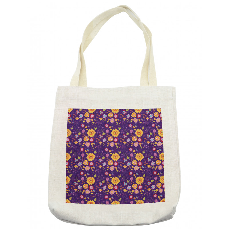 Cartoon Style Flower Blossom Tote Bag