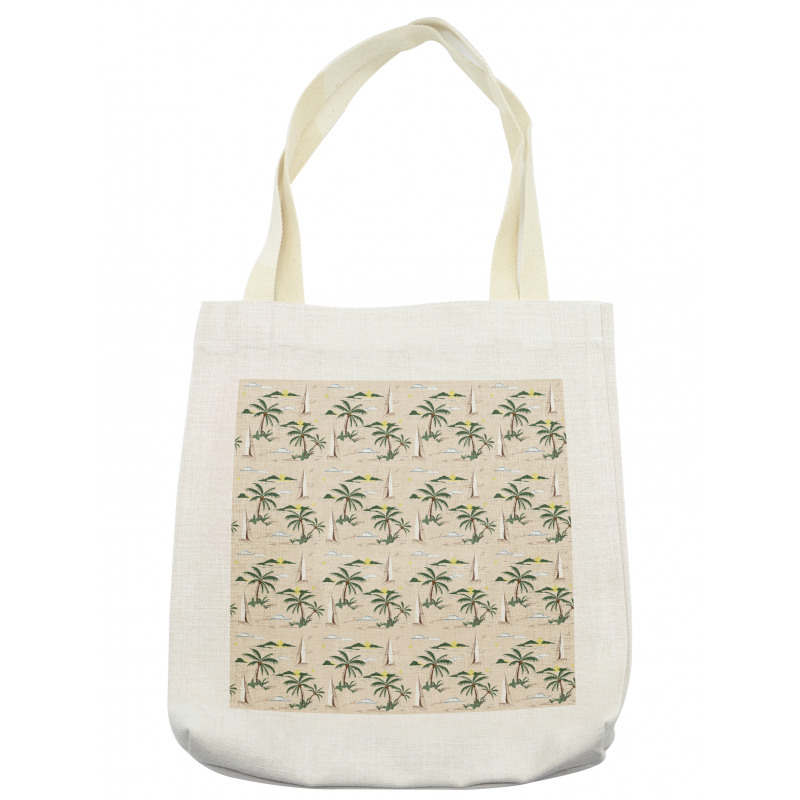 Island Pattern Sailboat Tote Bag