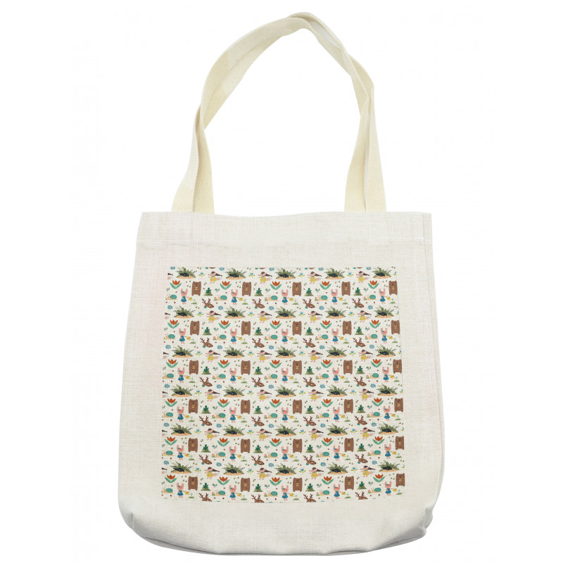 Cheerful Woodland Cartoon Tote Bag