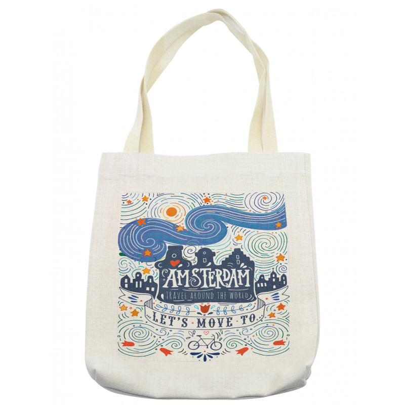 Canal Houses Travel Words Tote Bag