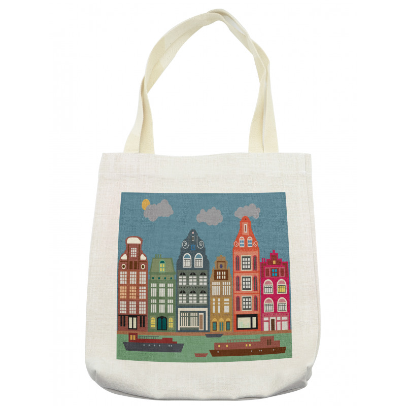 European Houses and Ships Tote Bag