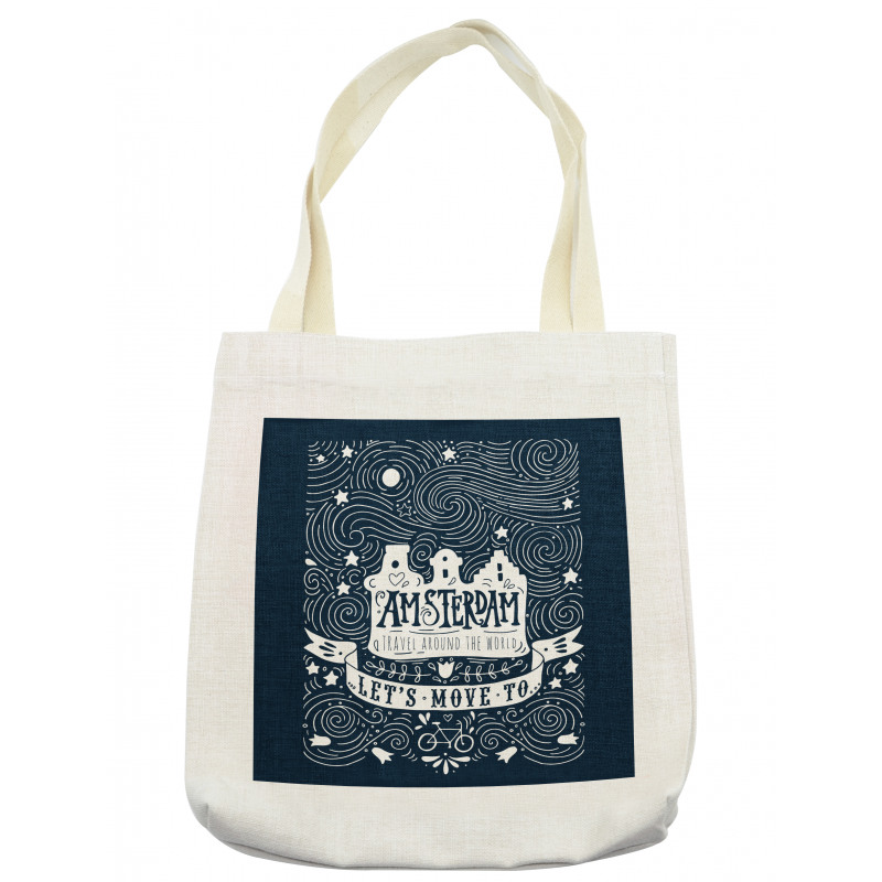 Travel Words with Stars Tote Bag