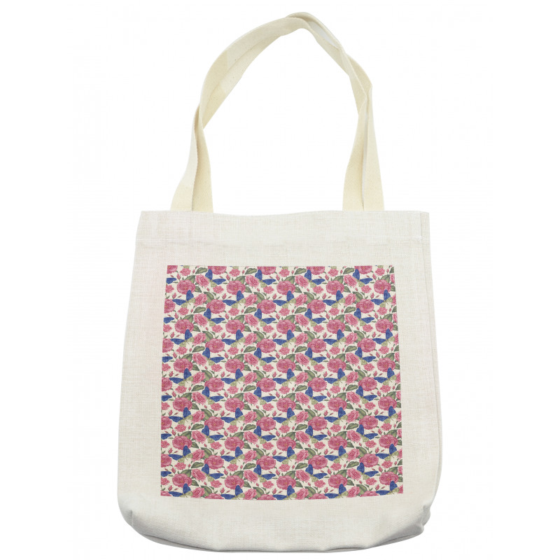 Butterflies Pink Flowers Tote Bag