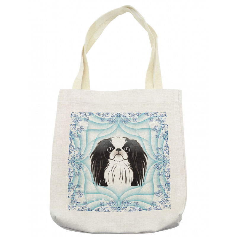 Cartoon Puppy Floral Ornate Tote Bag