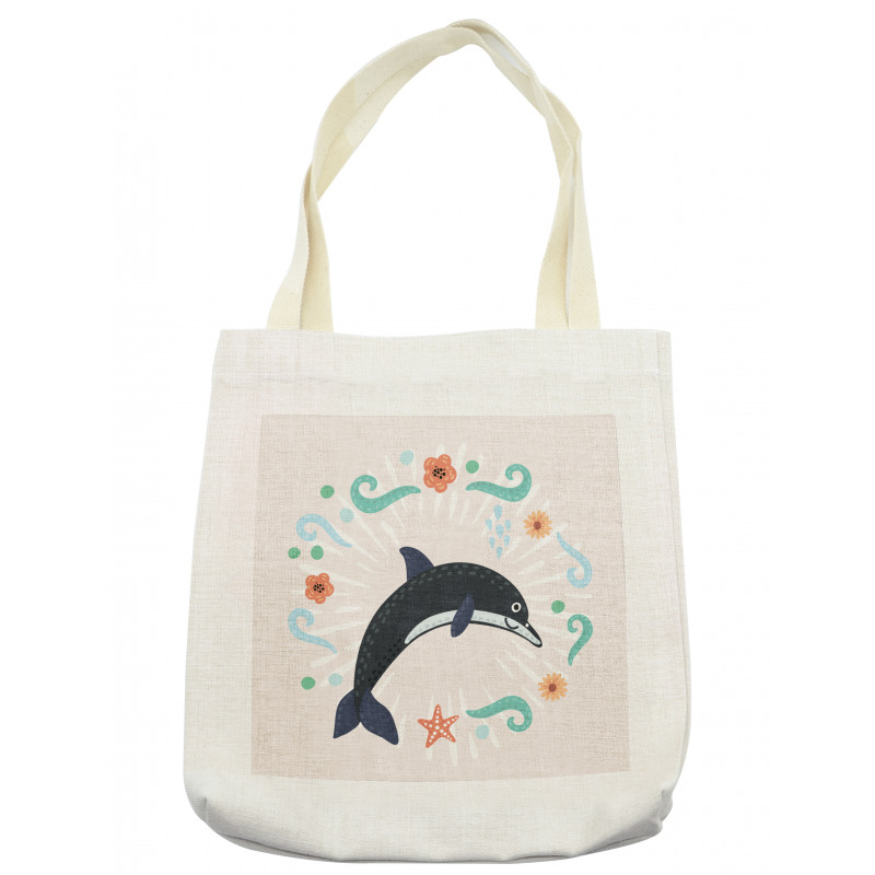 Nautical Ocean Animal Line Tote Bag