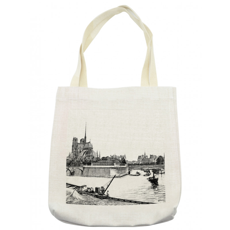 Antique Paris Sketch Art Tote Bag