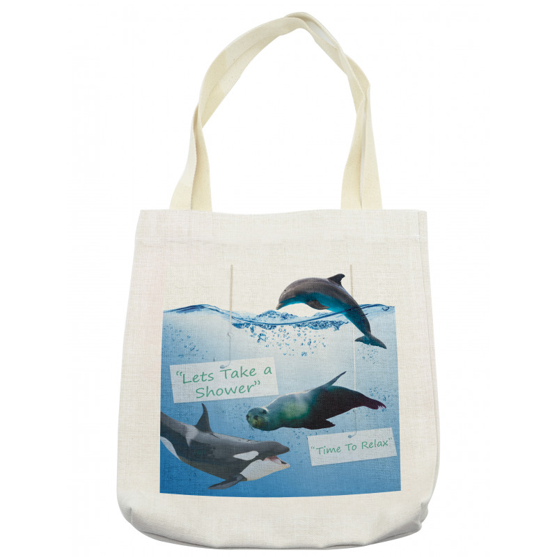 Whale Dolphin and Seal Sea Tote Bag
