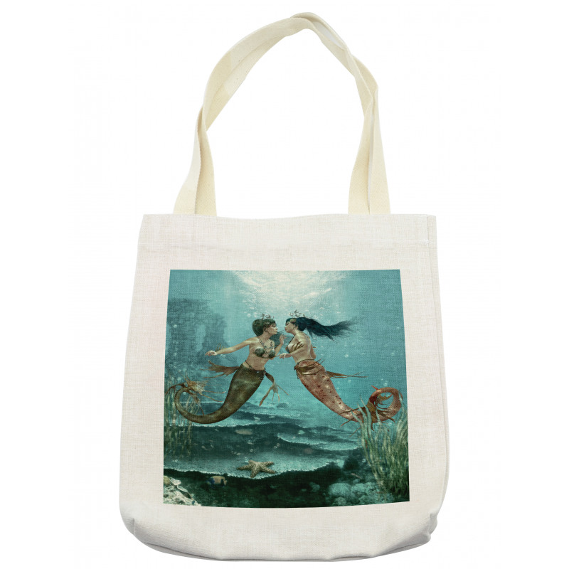 Sea Star and Seaweed Tote Bag