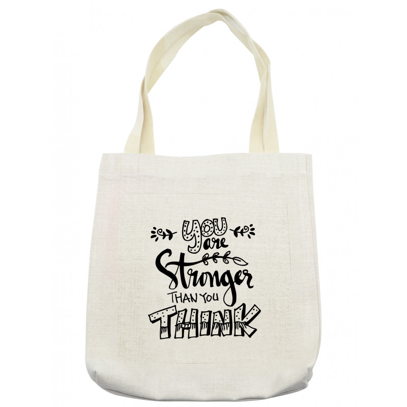 Floral Motivational Phrase Tote Bag